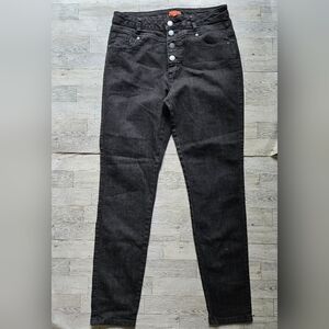 ModCloth Karaoke Seamstress Dark Wash Button Skinny Jeans